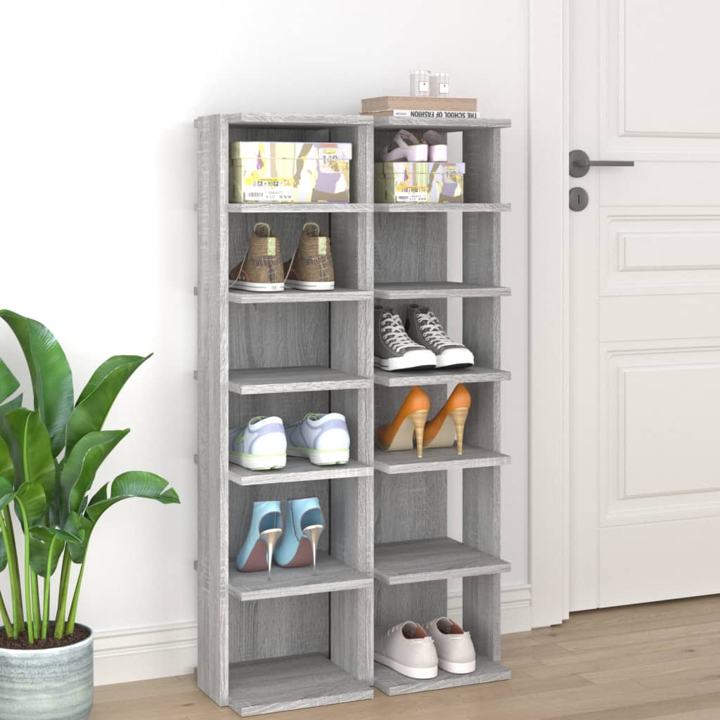 Kenkätelineet 2 kpl harmaa Sonoma 27,5x27x102 cm tekninen puu - Sisustajankoti.fi