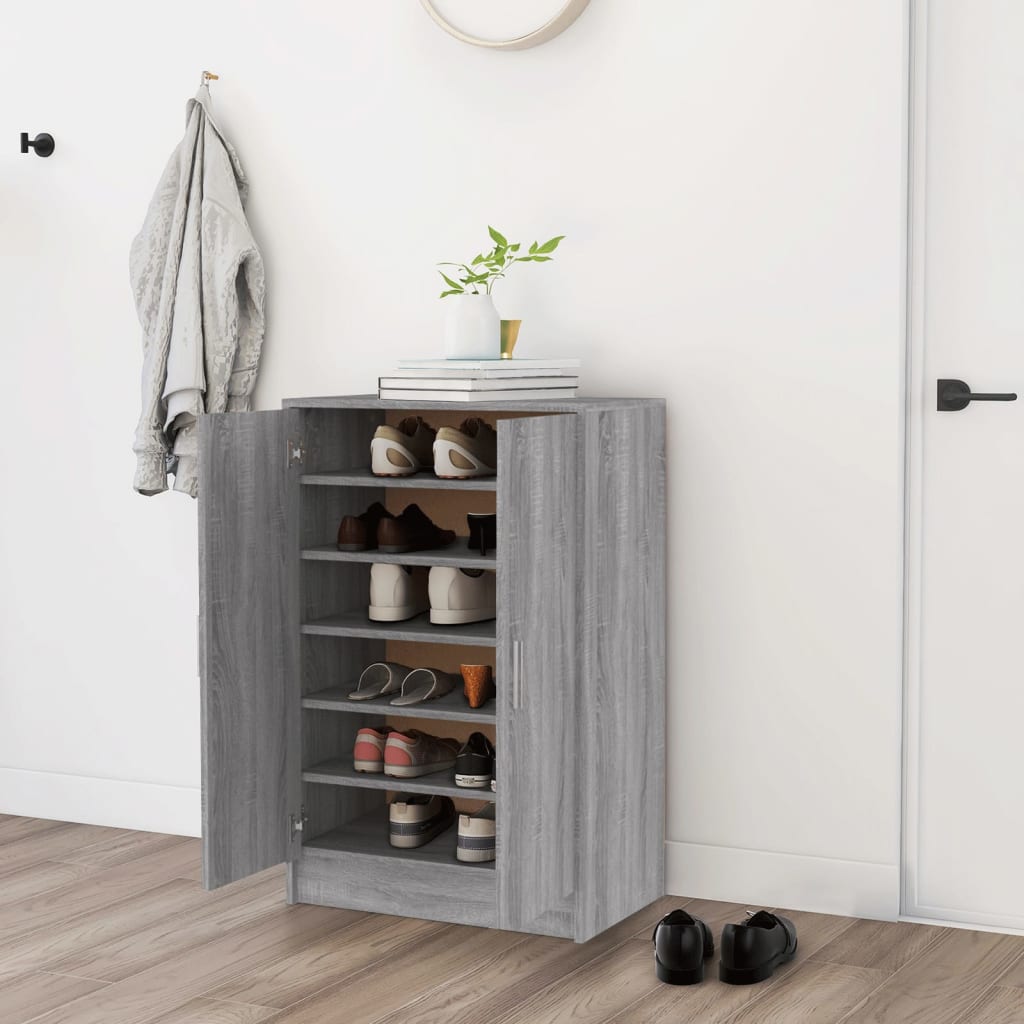 Kenkäteline harmaa Sonoma 60x35x92 cm tekninen puu - Sisustajankoti.fi
