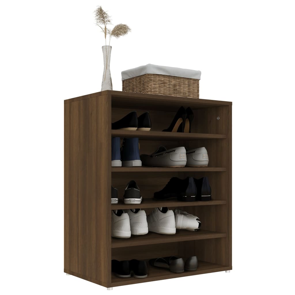 Kenkäteline ruskea tammi 60x35x70 cm tekninen puu - Sisustajankoti.fi