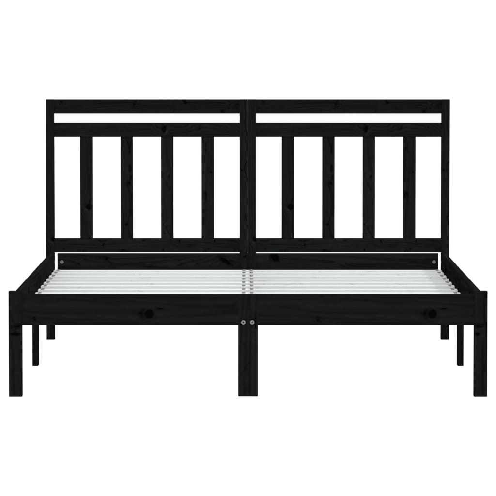 Sängynrunko musta täysi mänty 140x190 cm - Sisustajankoti.fi