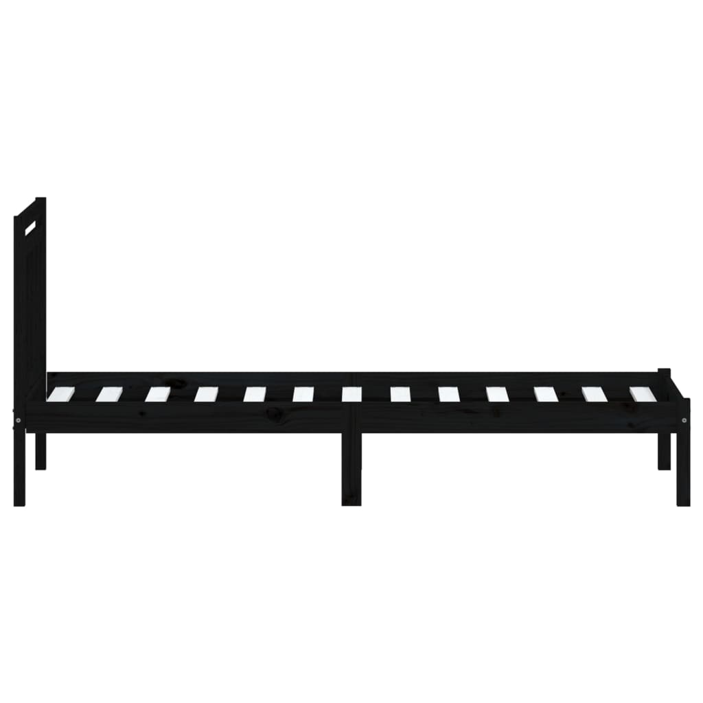 Sängynrunko musta täysi mänty 100x200 cm - Sisustajankoti.fi
