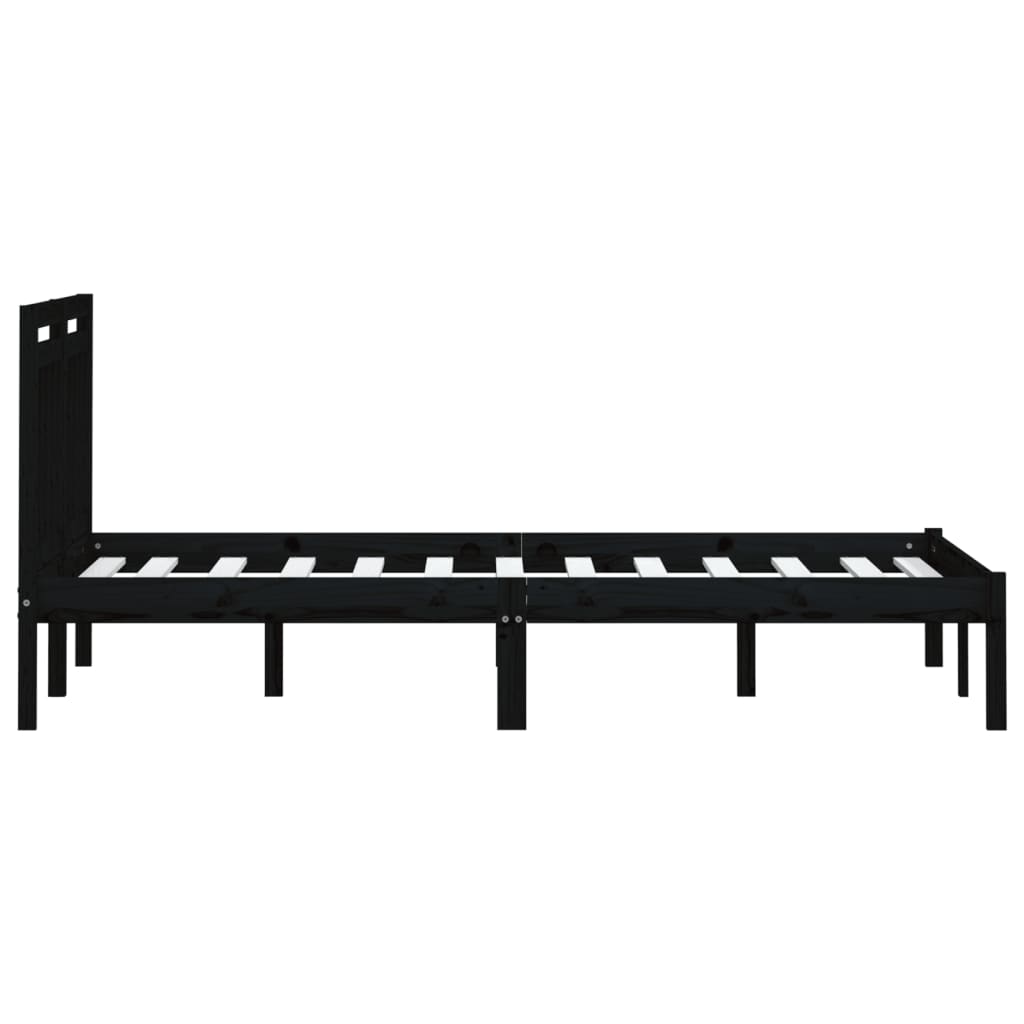 Sängynrunko musta täysi puu 180x200 cm 6FT Super King - Sisustajankoti.fi