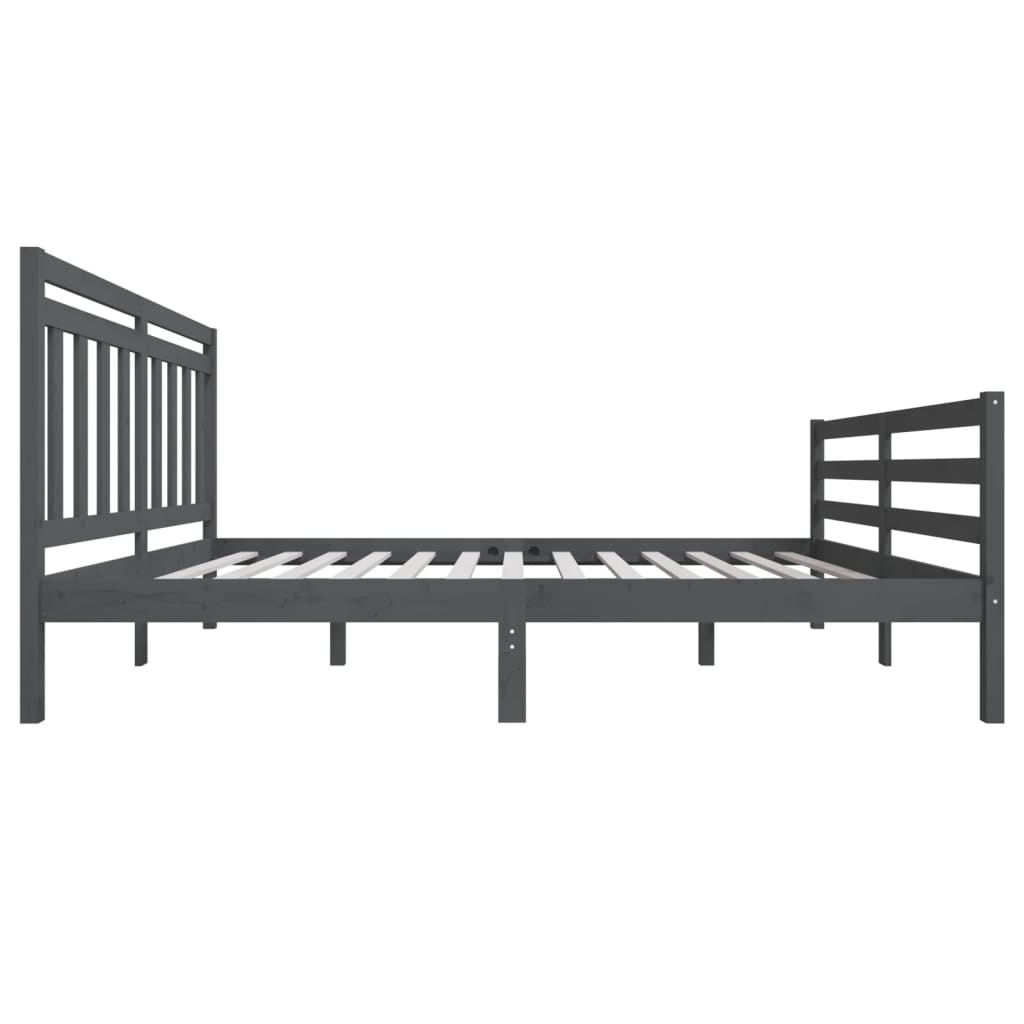Sängynrunko harmaa täysi puu 150x200 cm 5FT King Size - Sisustajankoti.fi