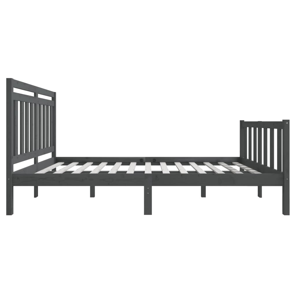 Sängynrunko harmaa täysi puu 150x200 cm 5FT King Size - Sisustajankoti.fi
