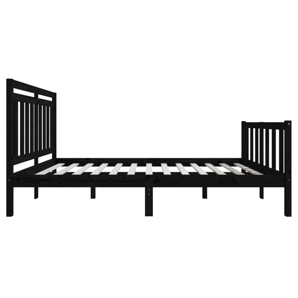 Sängynrunko musta täysi puu 150x200 cm 5FT King Size - Sisustajankoti.fi