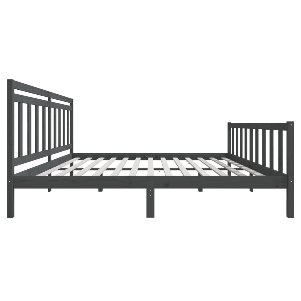 Sängynrunko harmaa täysi puu 180x200 cm 6FT Super King - Sisustajankoti.fi