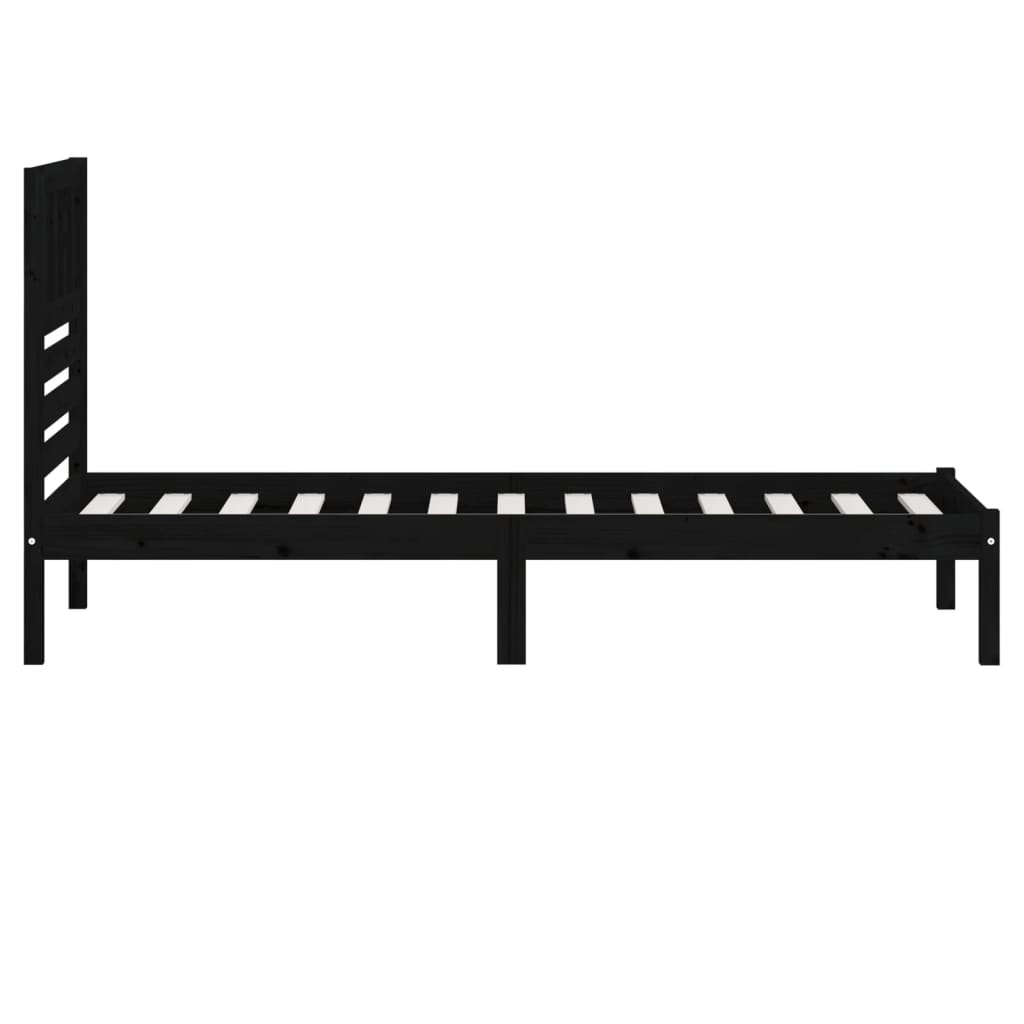 Sängynrunko musta täysi mänty 100x200 cm - Sisustajankoti.fi