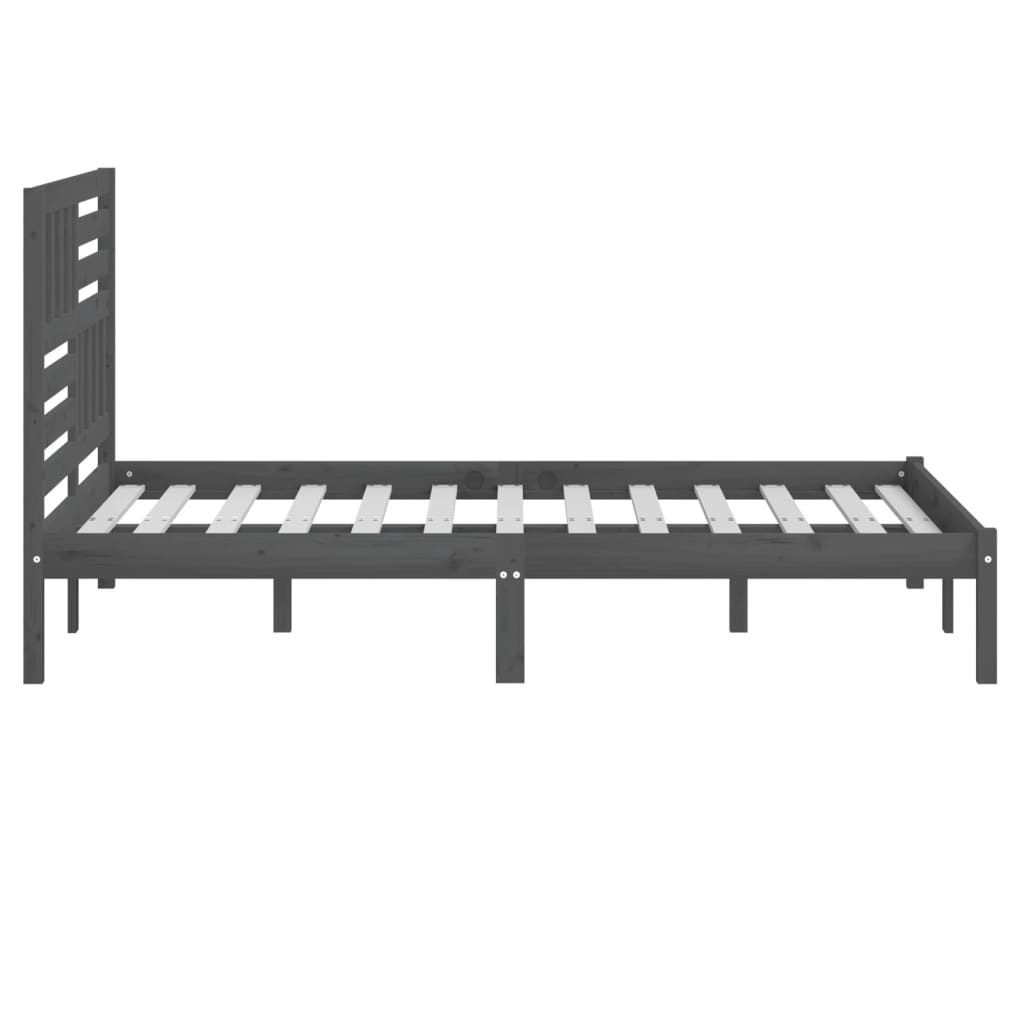 Sängynrunko harmaa täysi mänty 150x200 cm 5FT King Size - Sisustajankoti.fi