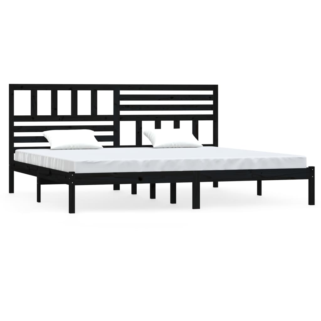 Sängynrunko musta täysi mänty 180x200 cm 6FT Super King - Sisustajankoti.fi