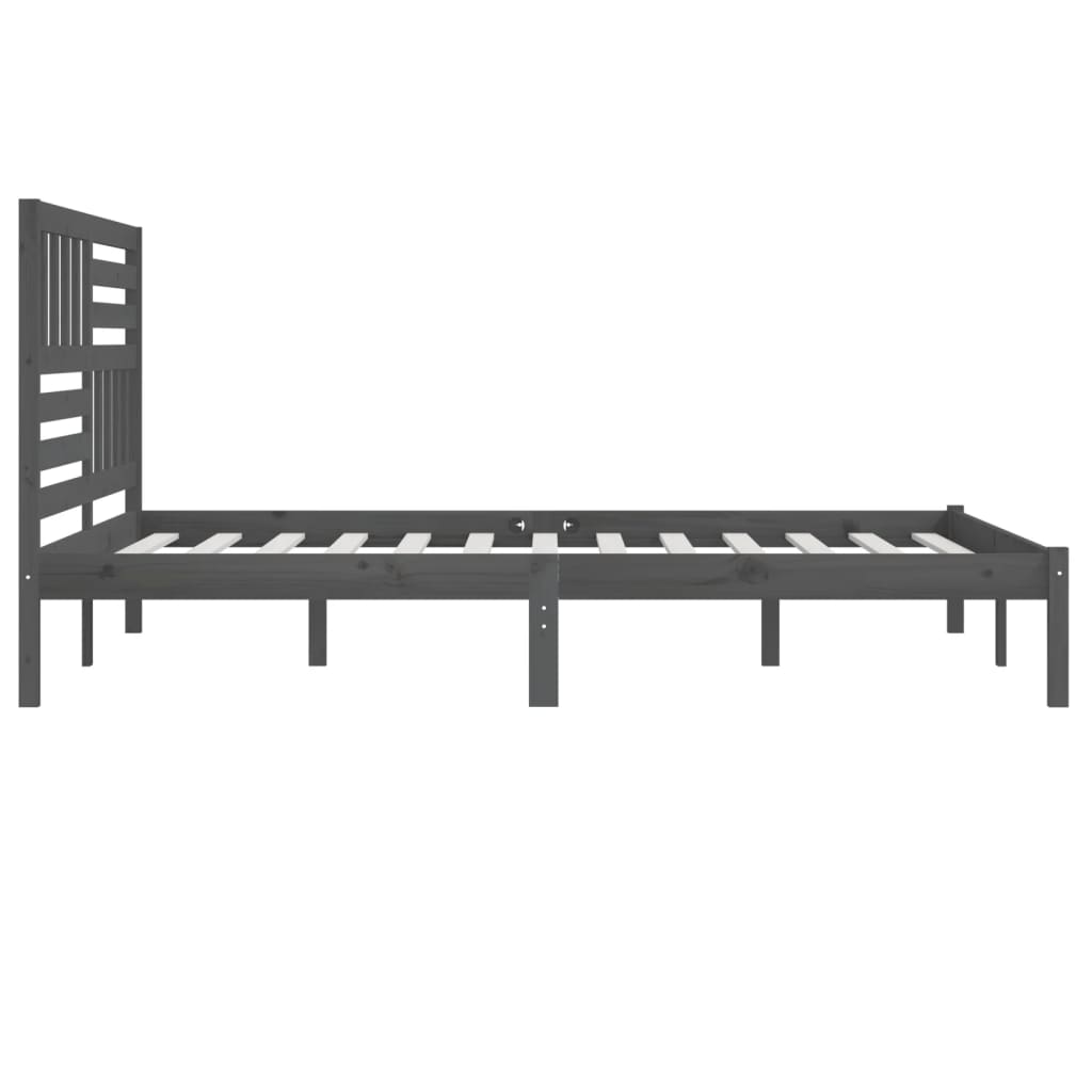 Sängynrunko harmaa täysi mänty 200 x 200 cm - Sisustajankoti.fi
