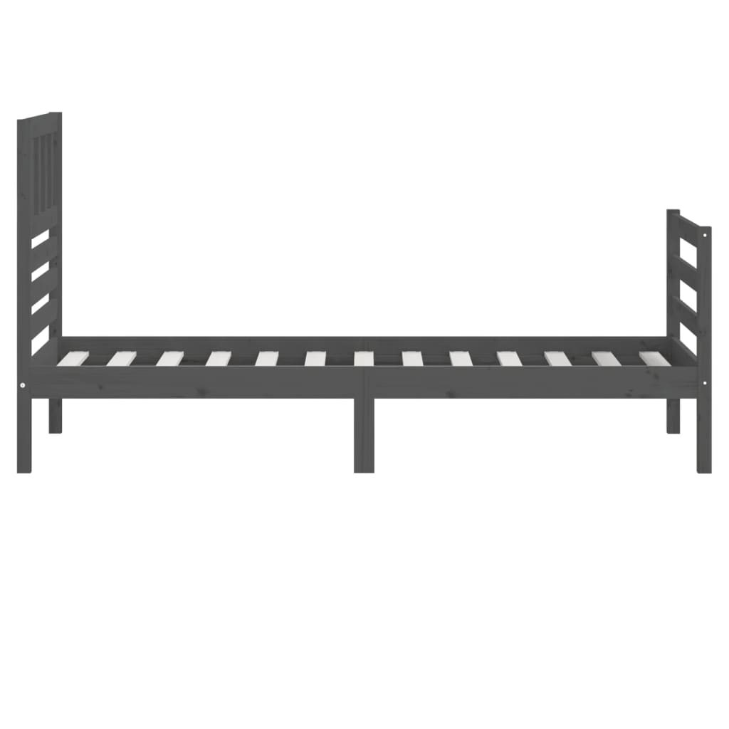 Sängynrunko harmaa täysi puu 100x200 cm - Sisustajankoti.fi