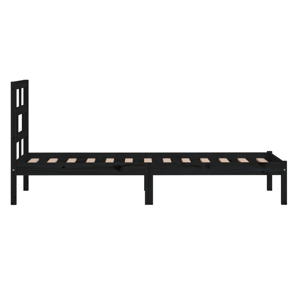 Sängynrunko musta täysi mänty 100x200 cm - Sisustajankoti.fi