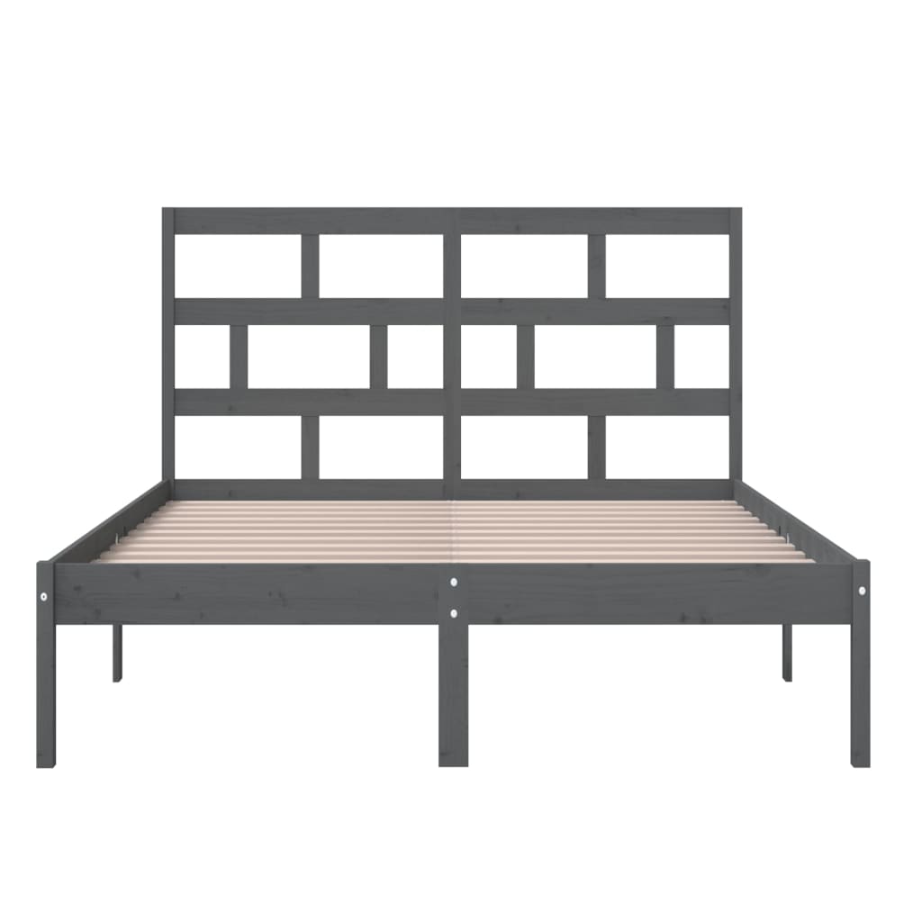 Sängynrunko harmaa täysi puu 150x200 cm 5FT King Size - Sisustajankoti.fi