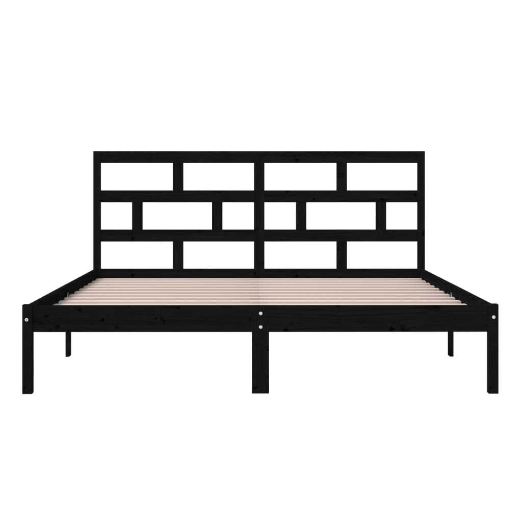 Sängynrunko musta täysi mänty 160x200 cm - Sisustajankoti.fi