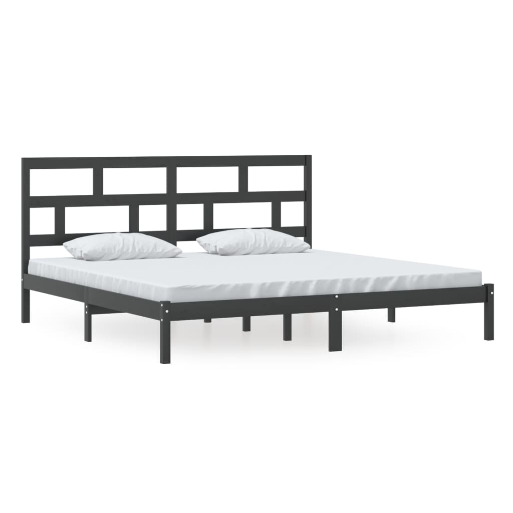 Sängynrunko musta täysi mänty 200 x 200 cm - Sisustajankoti.fi