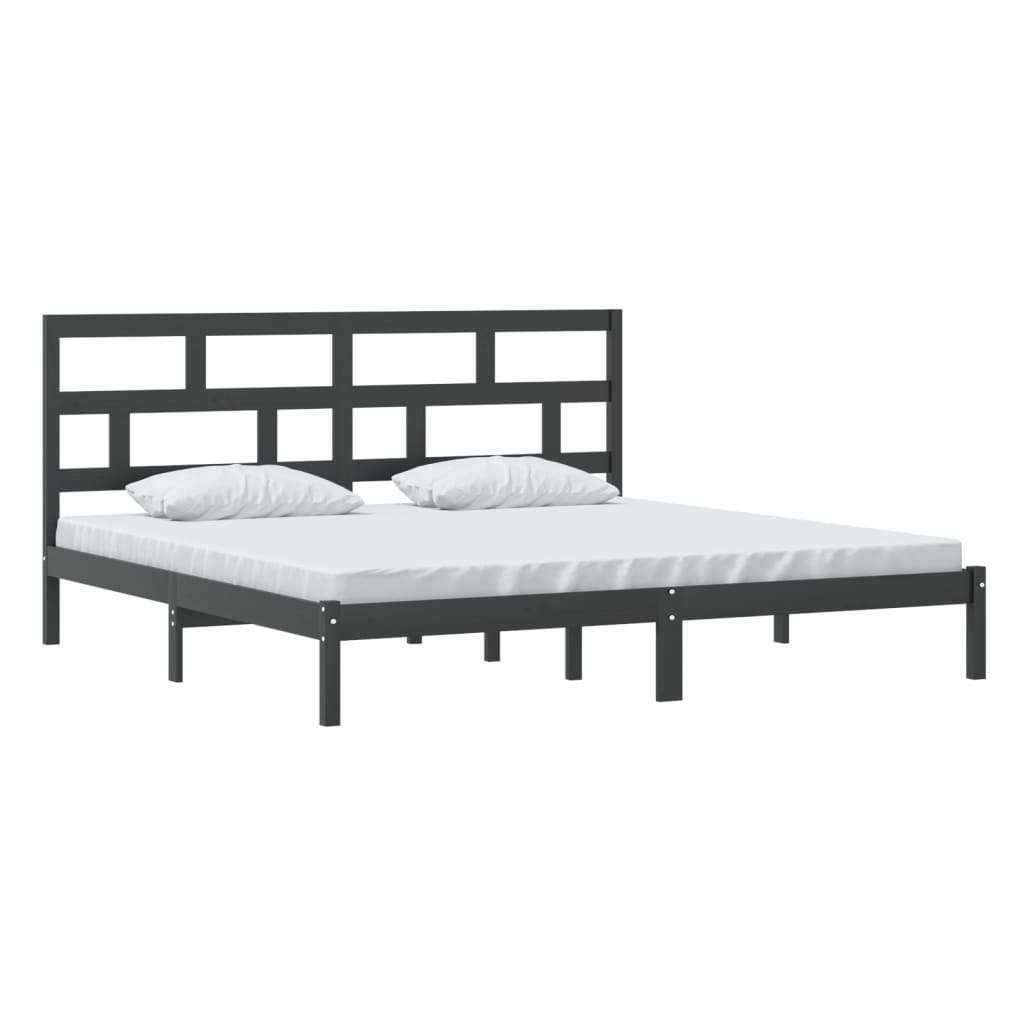 Sängynrunko musta täysi mänty 200 x 200 cm - Sisustajankoti.fi
