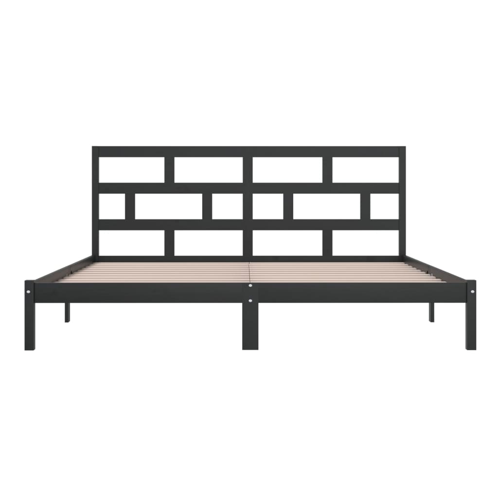 Sängynrunko musta täysi mänty 200 x 200 cm - Sisustajankoti.fi