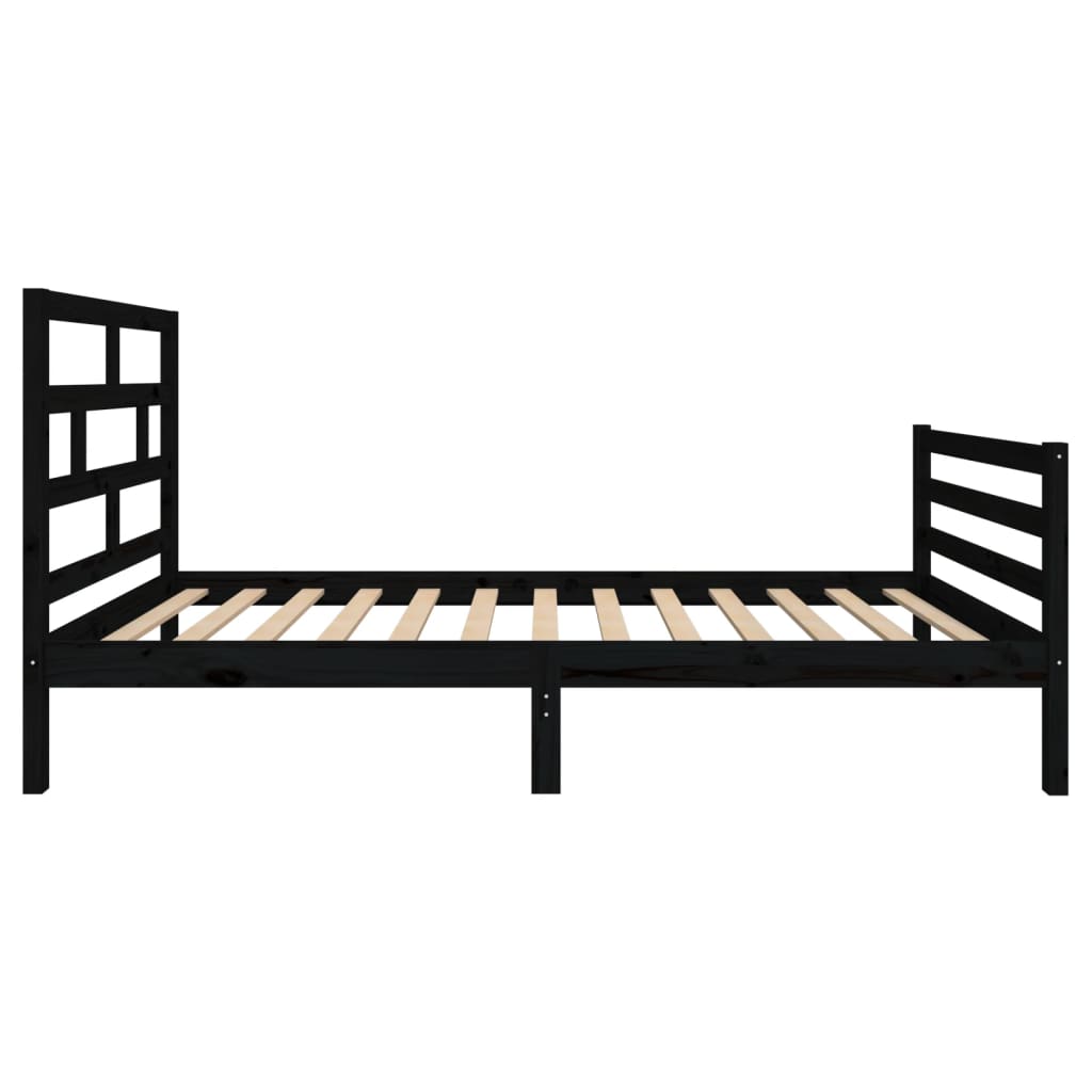 Sängynrunko musta täysi mänty 90x200 cm - Sisustajankoti.fi