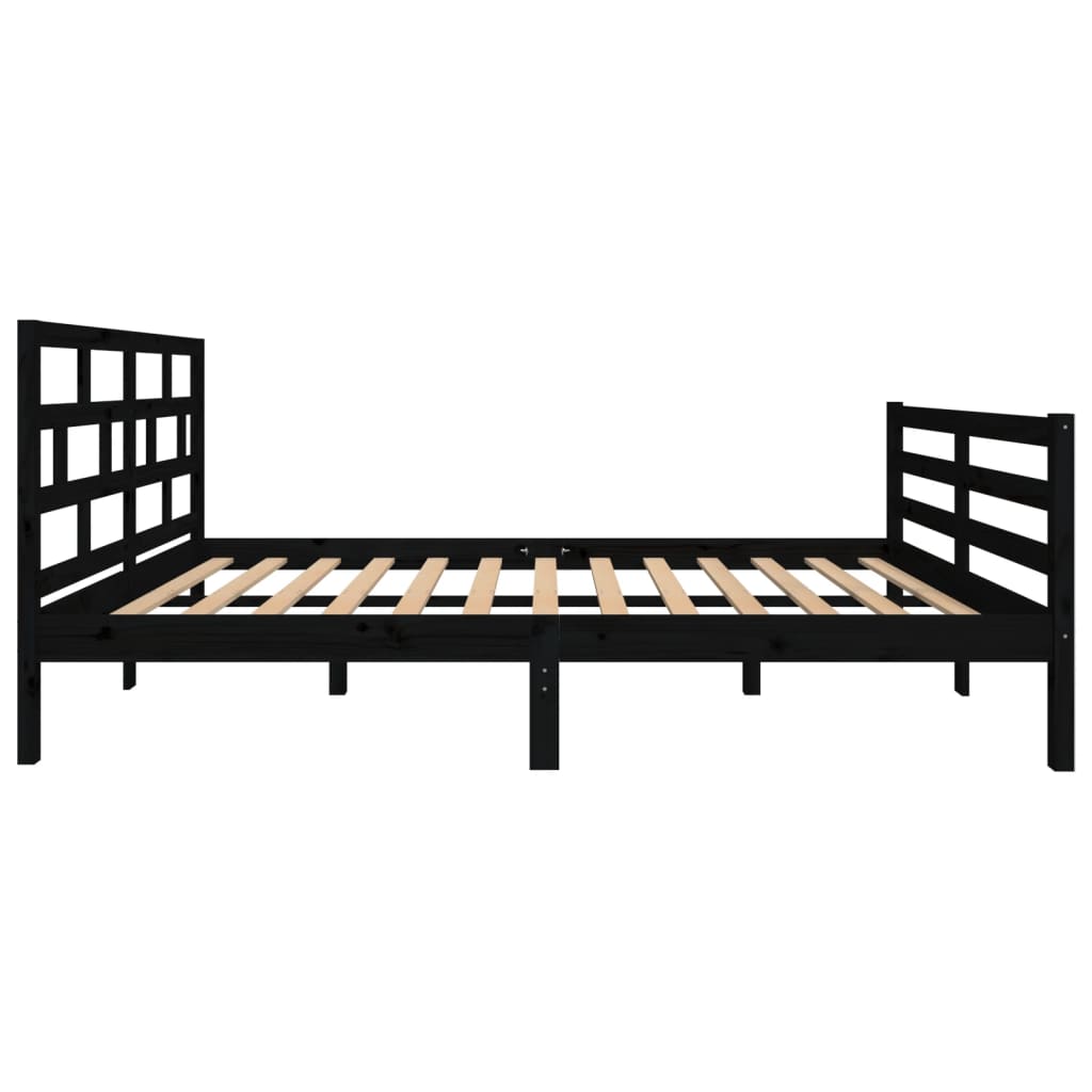 Sängynrunko musta täysi mänty 120x200 cm - Sisustajankoti.fi
