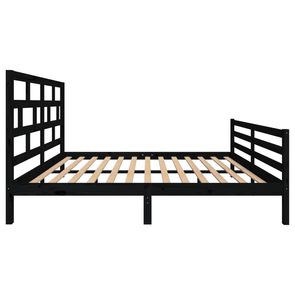 Sängynrunko musta täysi puu 150x200 cm 5FT King Size - Sisustajankoti.fi