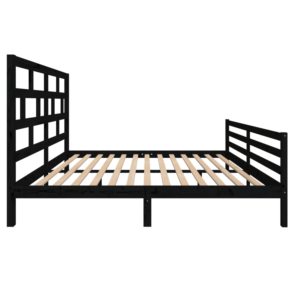 Sängynrunko musta täysi puu 180x200 cm 6FT Super King - Sisustajankoti.fi