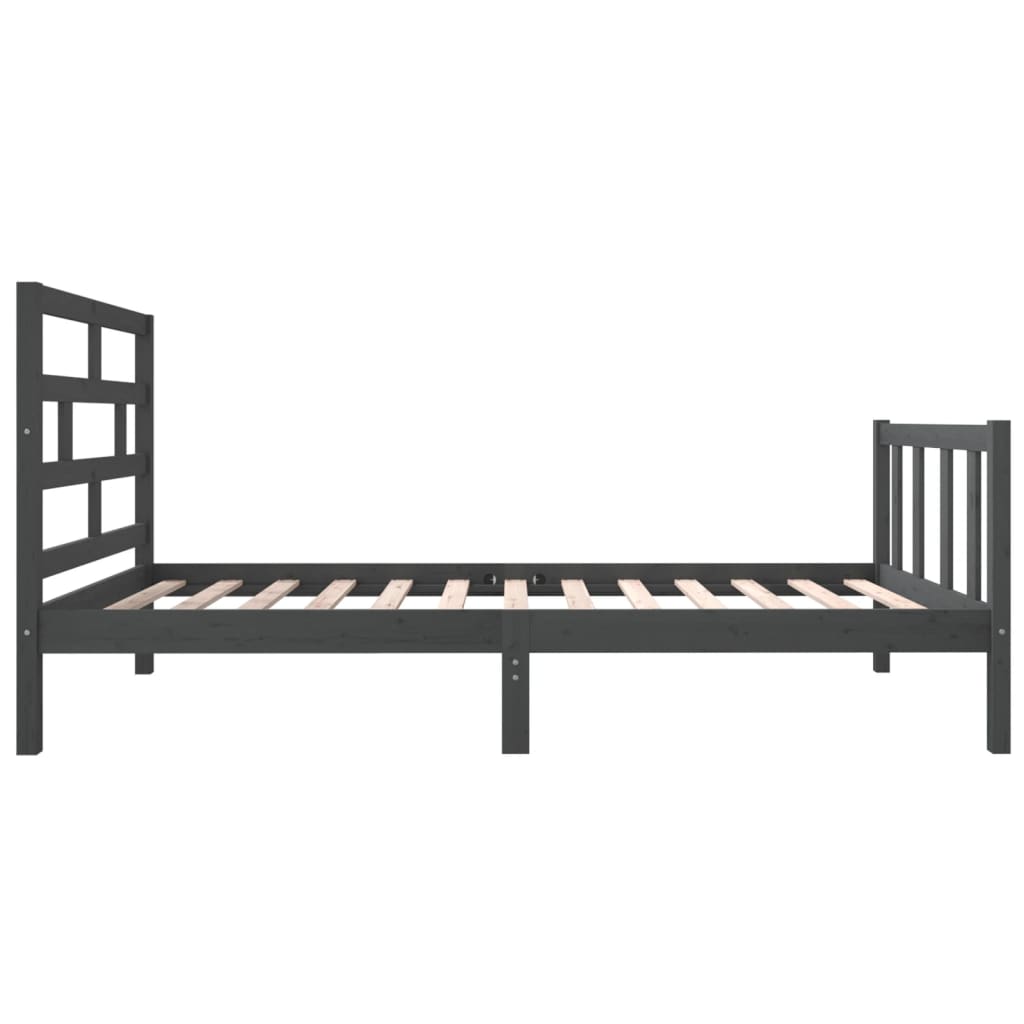 Sängynrunko harmaa täysi mänty 90x200 cm - Sisustajankoti.fi