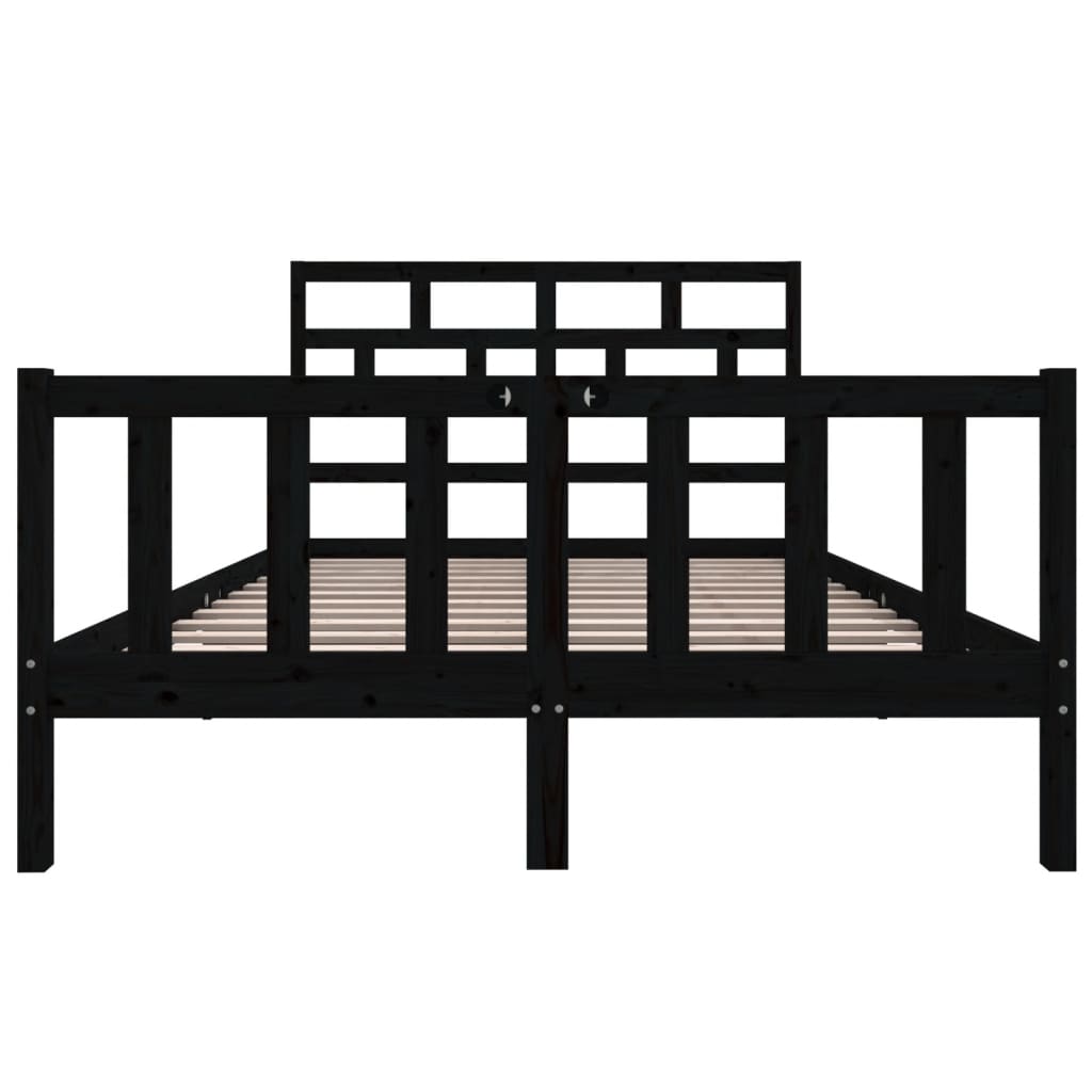 Sängynrunko musta täysi mänty 120x200 cm - Sisustajankoti.fi