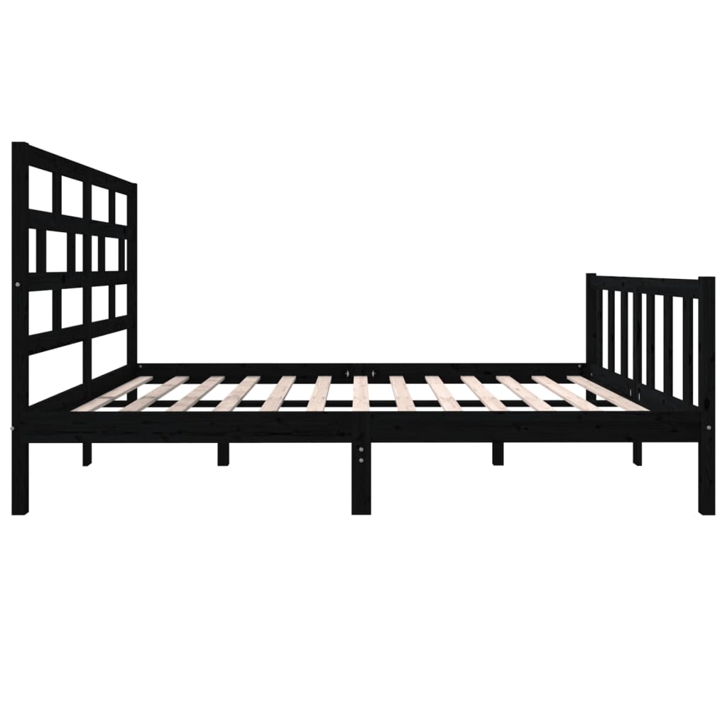 Sängynrunko musta täysi mänty 120x200 cm - Sisustajankoti.fi