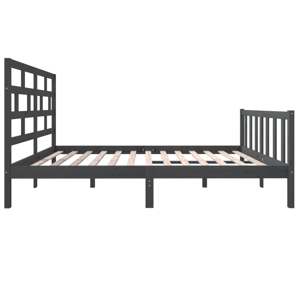 Sängynrunko harmaa täysi mänty 150x200 cm 5FT King Size - Sisustajankoti.fi