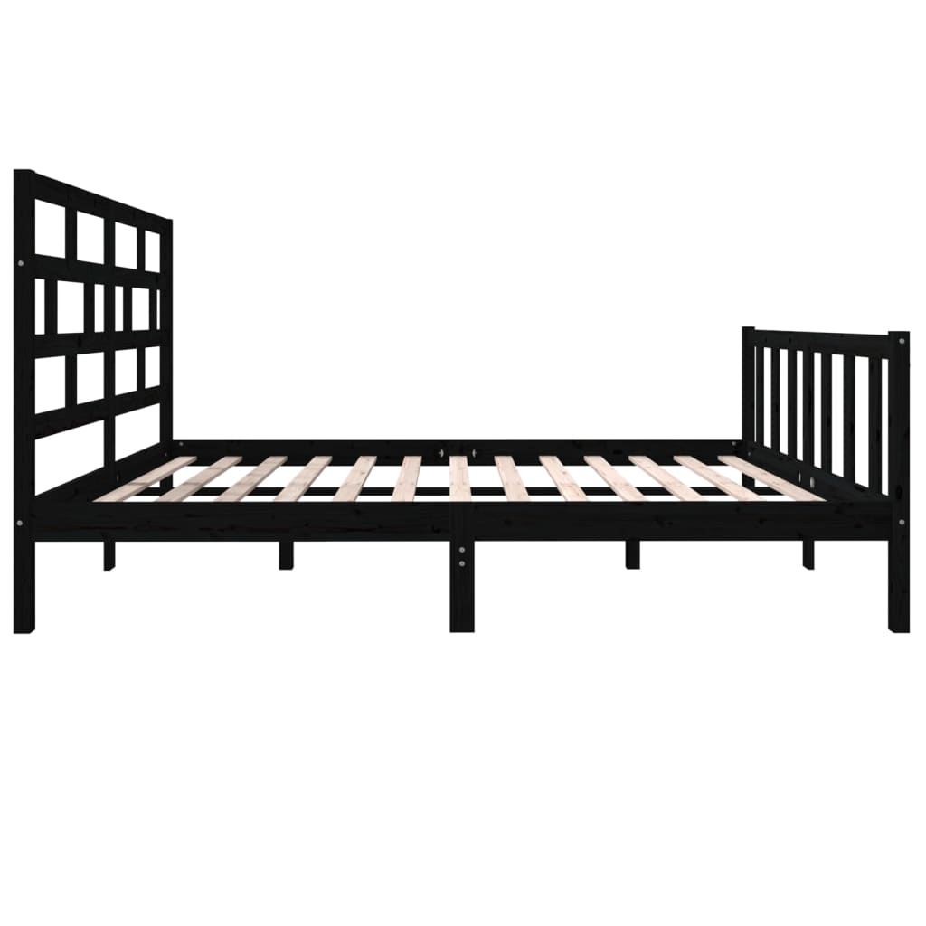 Sängynrunko musta täysi mänty 150x200 cm 5FT King Size - Sisustajankoti.fi