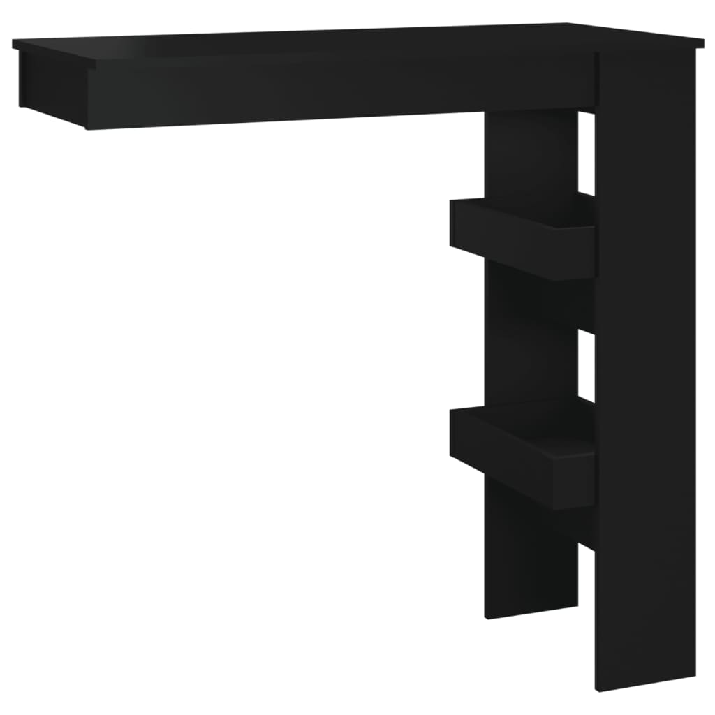 Seinäkiinnitettävä baaripöytä musta 102x45x103,5cm tekninen puu - Sisustajankoti.fi