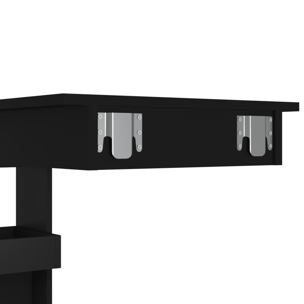 Seinäkiinnitettävä baaripöytä musta 102x45x103,5cm tekninen puu - Sisustajankoti.fi