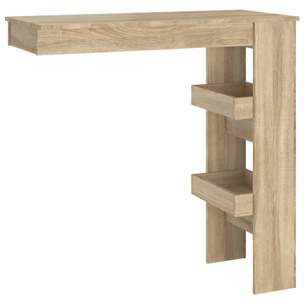 Seinäkiinnitettävä baaripöytä tammi 102x45x103,5cm tekninen puu - Sisustajankoti.fi