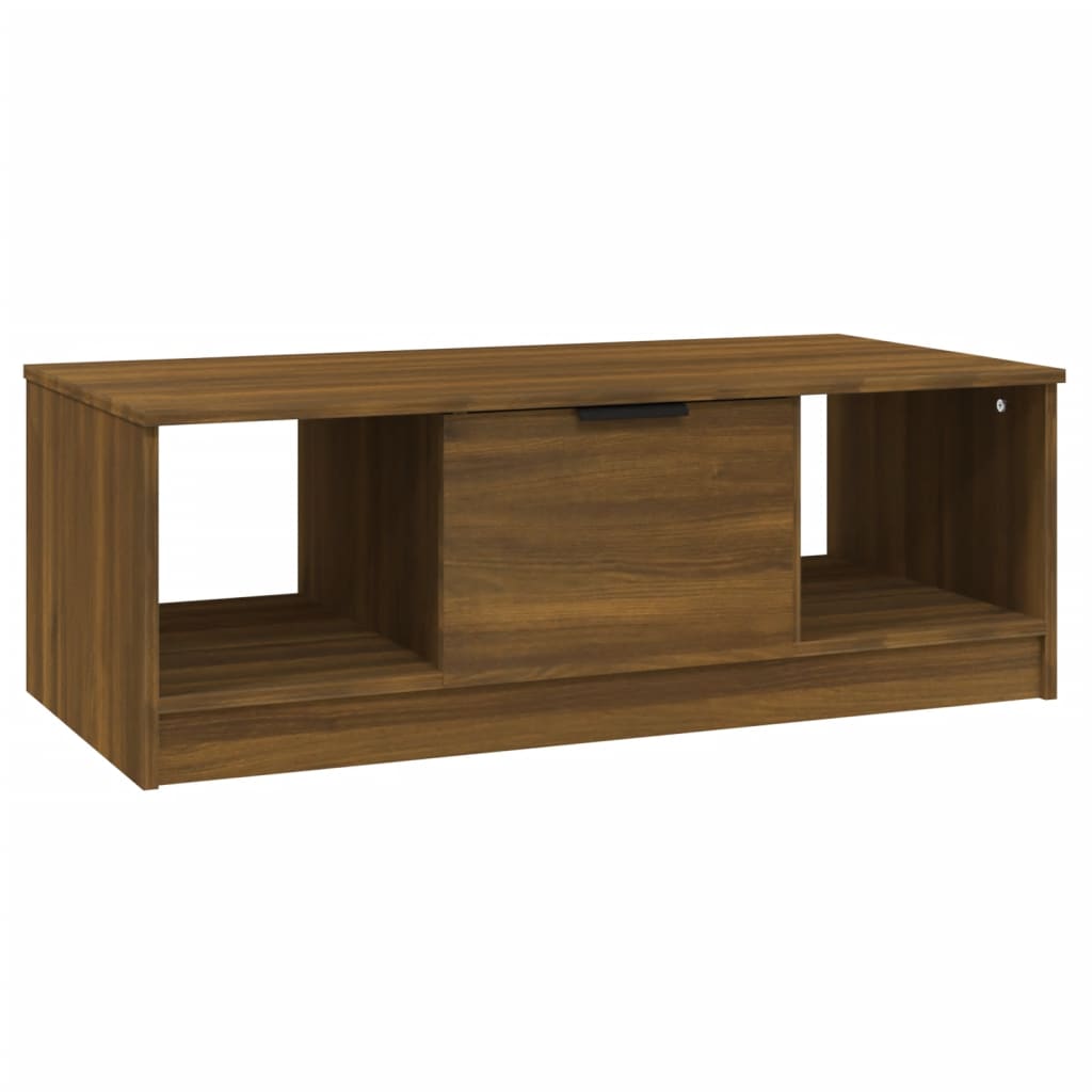 Sohvapöytä ruskea tammi 102x50x36 cm tekninen puu - Sisustajankoti.fi