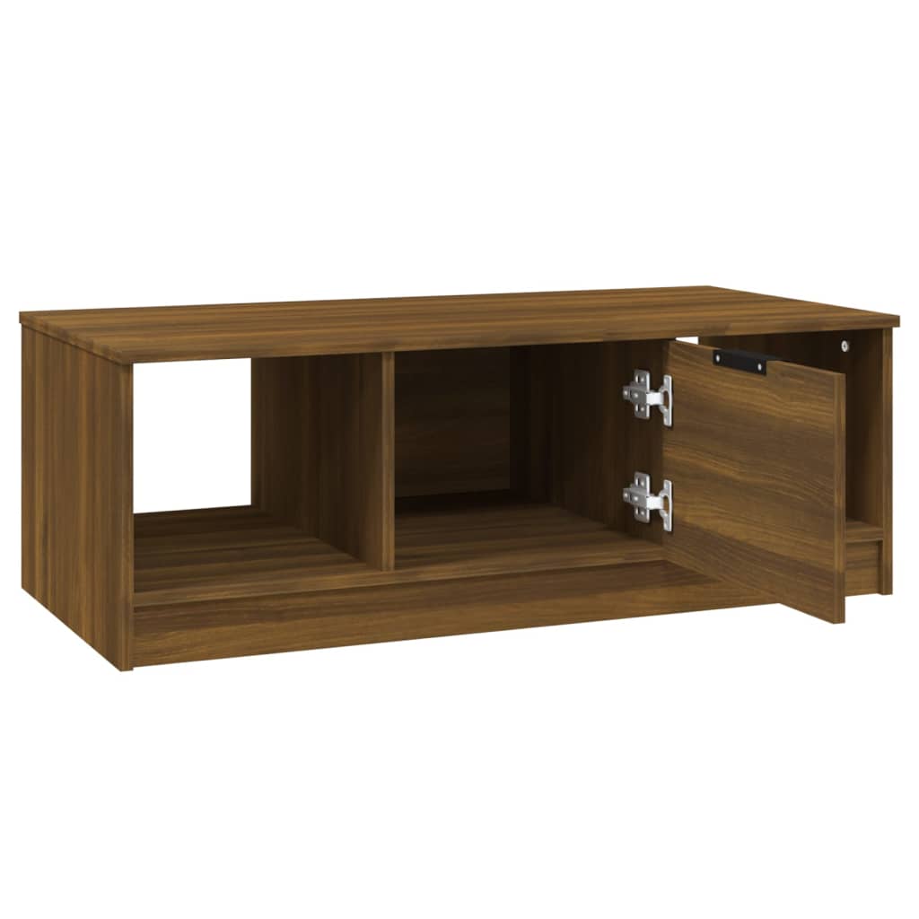 Sohvapöytä ruskea tammi 102x50x36 cm tekninen puu - Sisustajankoti.fi