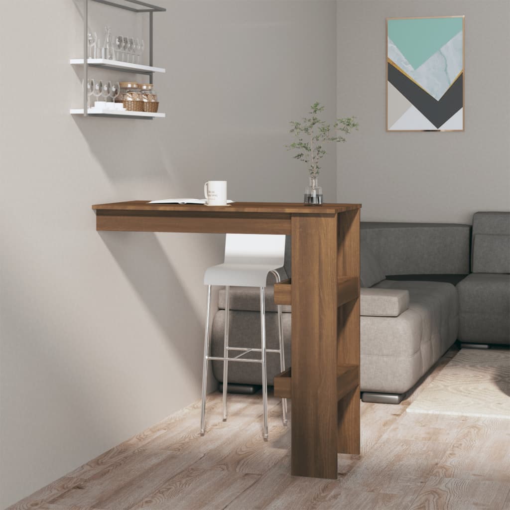Seinäkiinnitettävä baaripöytä rusk. 102x45x103,5cm tekninen puu - Sisustajankoti.fi