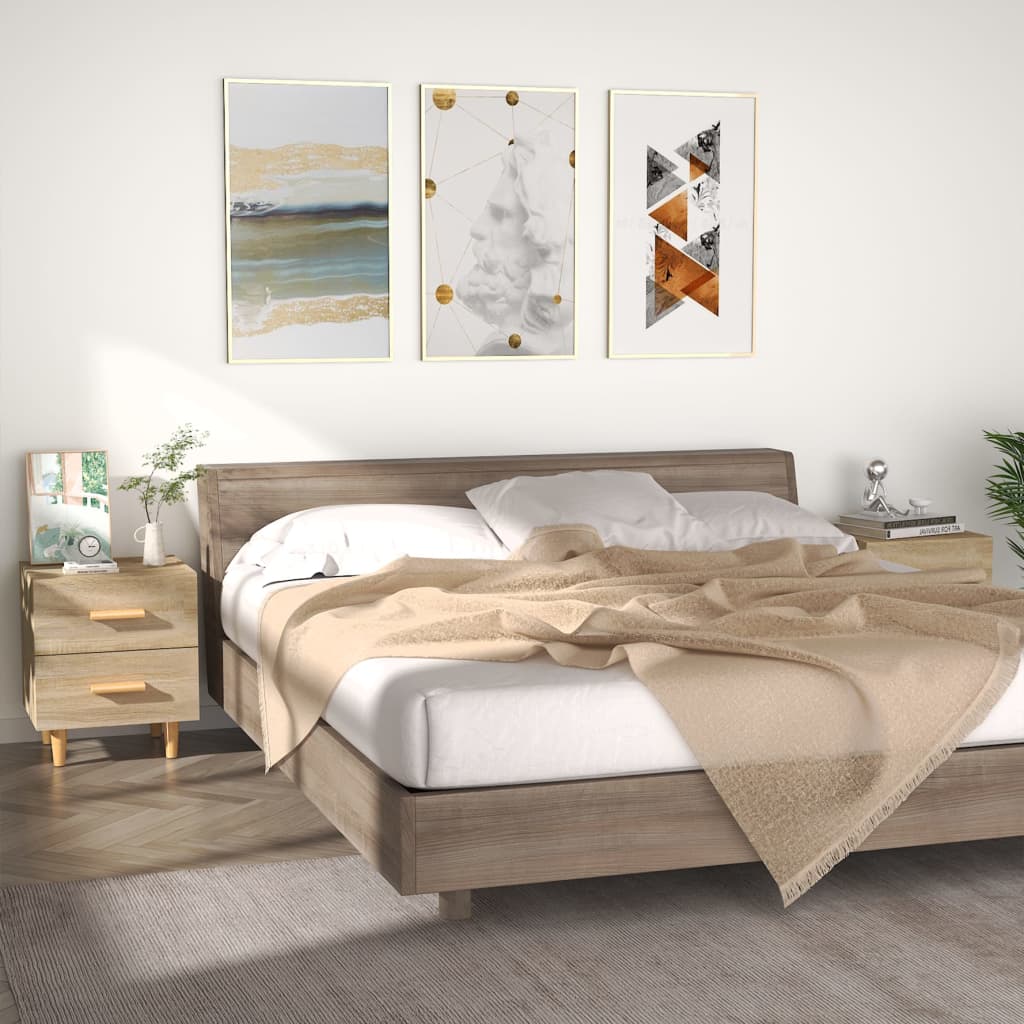 Yöpöydät 2 kpl Sonoma-tammi 40x35x47,5 cm - Sisustajankoti.fi