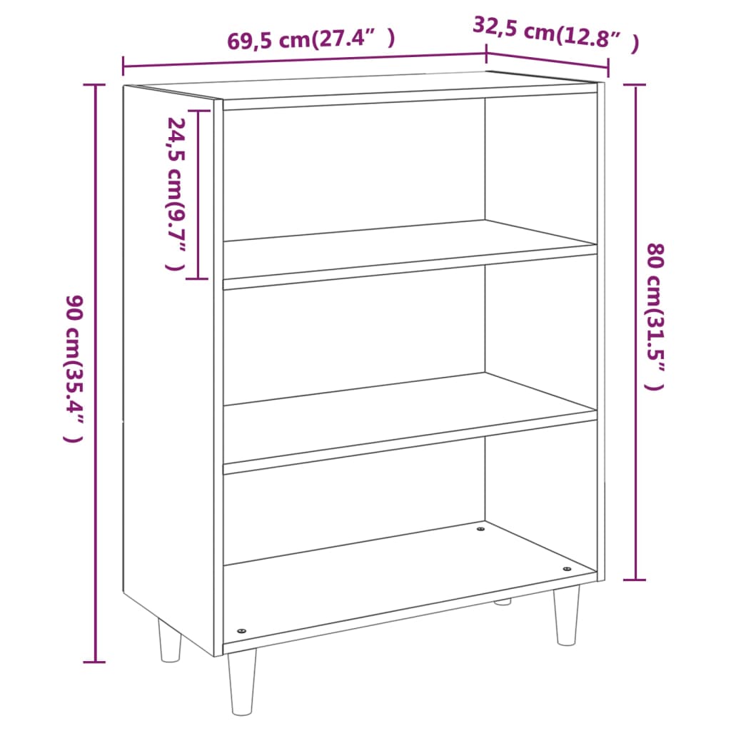 Senkki betoninharmaa 69,5x32,5x90 cm tekninen puu - Sisustajankoti.fi