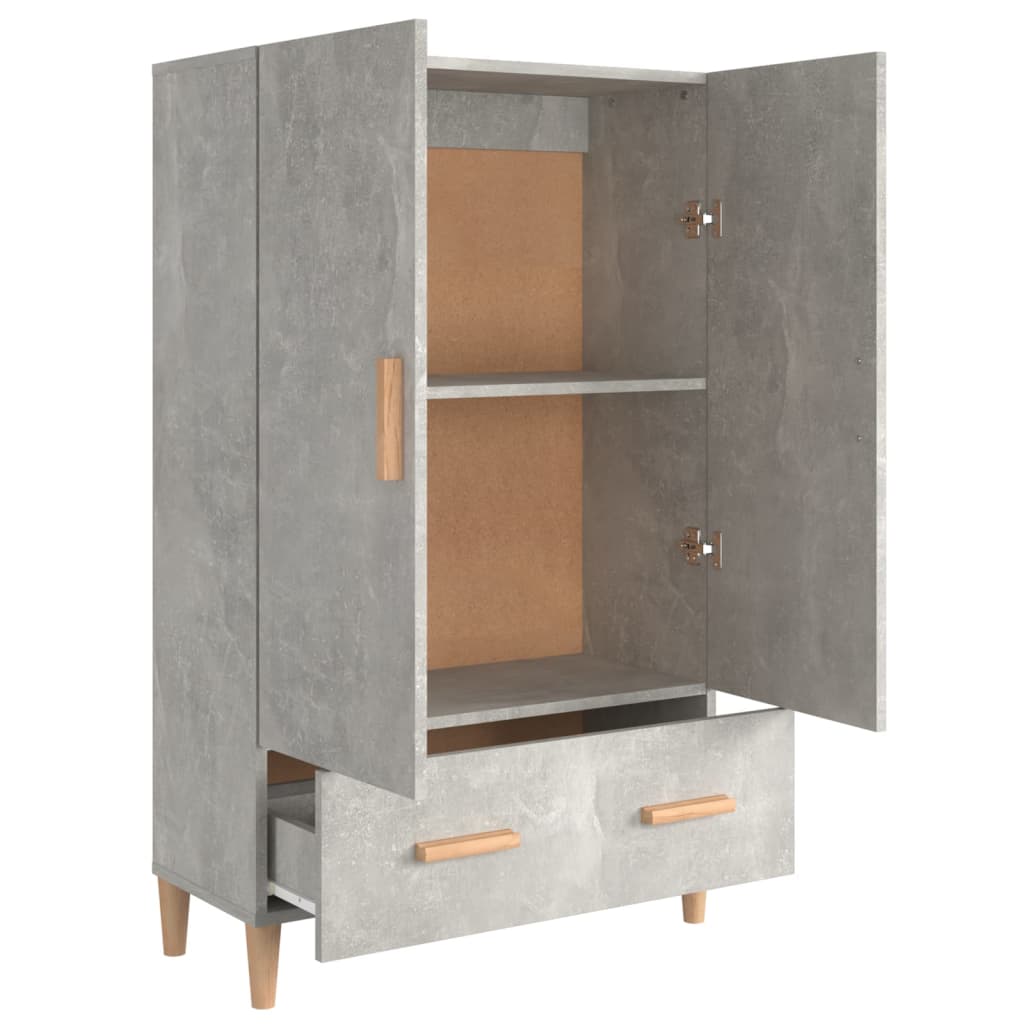 Kaappi betoninharmaa 70x31x115 cm tekninen puu - Sisustajankoti.fi