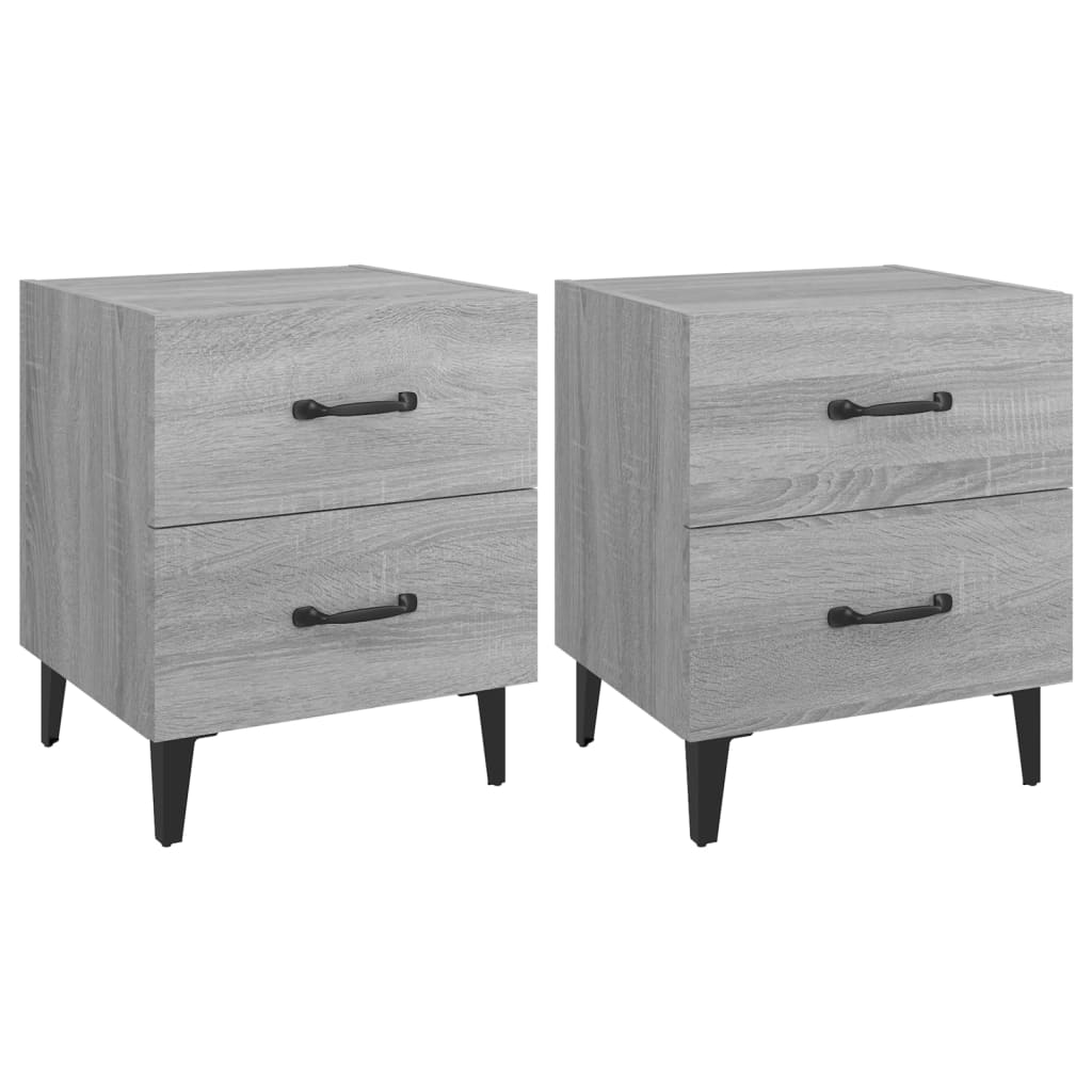 Yöpöydät 2 kpl harmaa Sonoma 40x35x47,5 cm - Sisustajankoti.fi