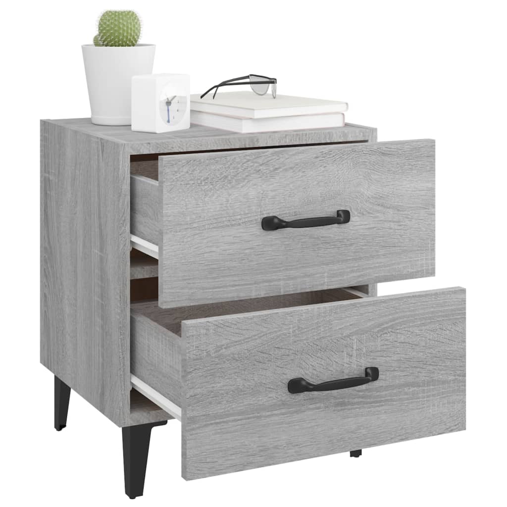 Yöpöydät 2 kpl harmaa Sonoma 40x35x47,5 cm - Sisustajankoti.fi