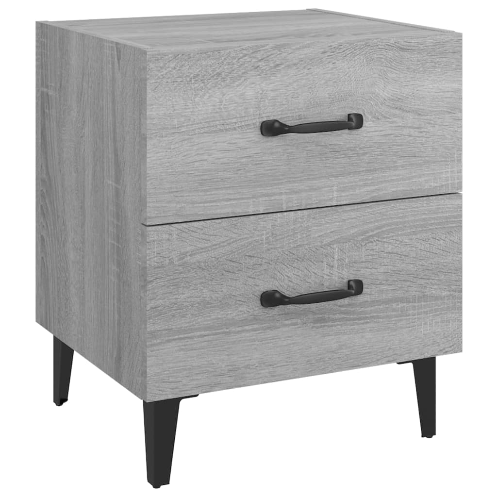 Yöpöydät 2 kpl harmaa Sonoma 40x35x47,5 cm - Sisustajankoti.fi