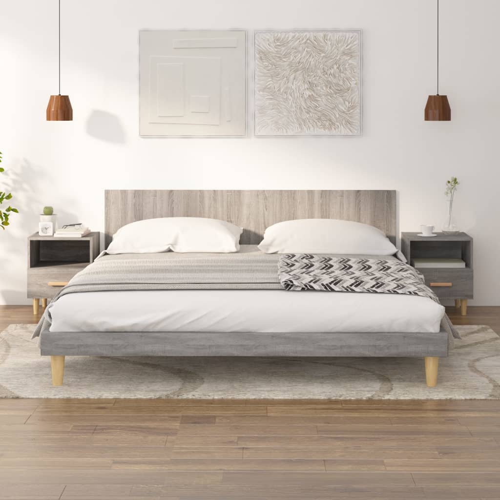 Yöpöydät 2 kpl harmaa Sonoma 40x35x47 cm - Sisustajankoti.fi