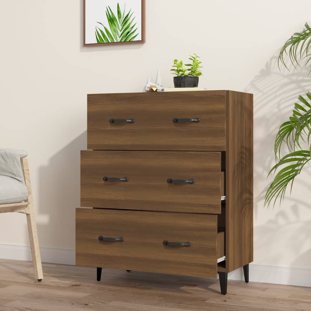 Senkki ruskea tammi 69,5x34x90 cm tekninen puu - Sisustajankoti.fi