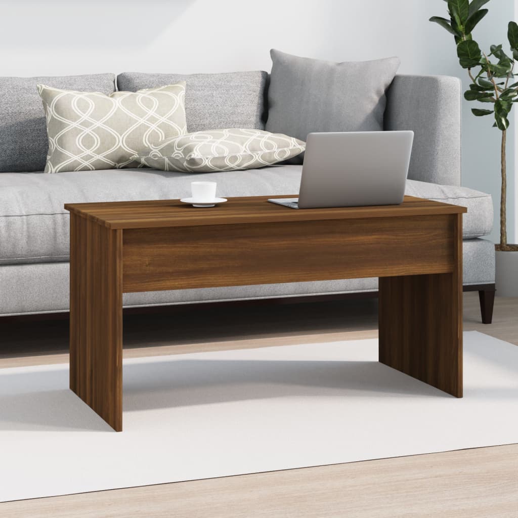 Sohvapöytä ruskea tammi 102x50,5x52,5 cm tekninen puu - Sisustajankoti.fi