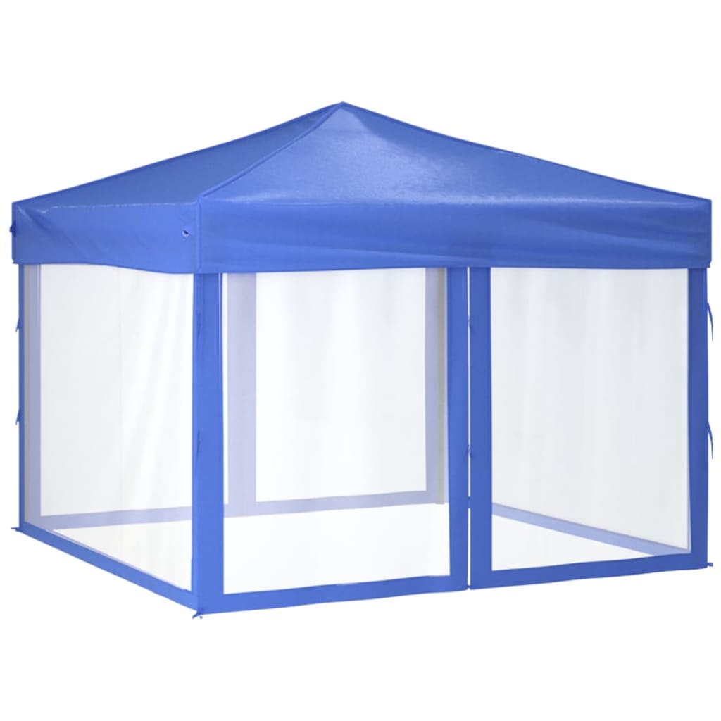 Kokoontaittuva juhlateltta sivuseinillä sininen 3x3 m - Sisustajankoti.fi