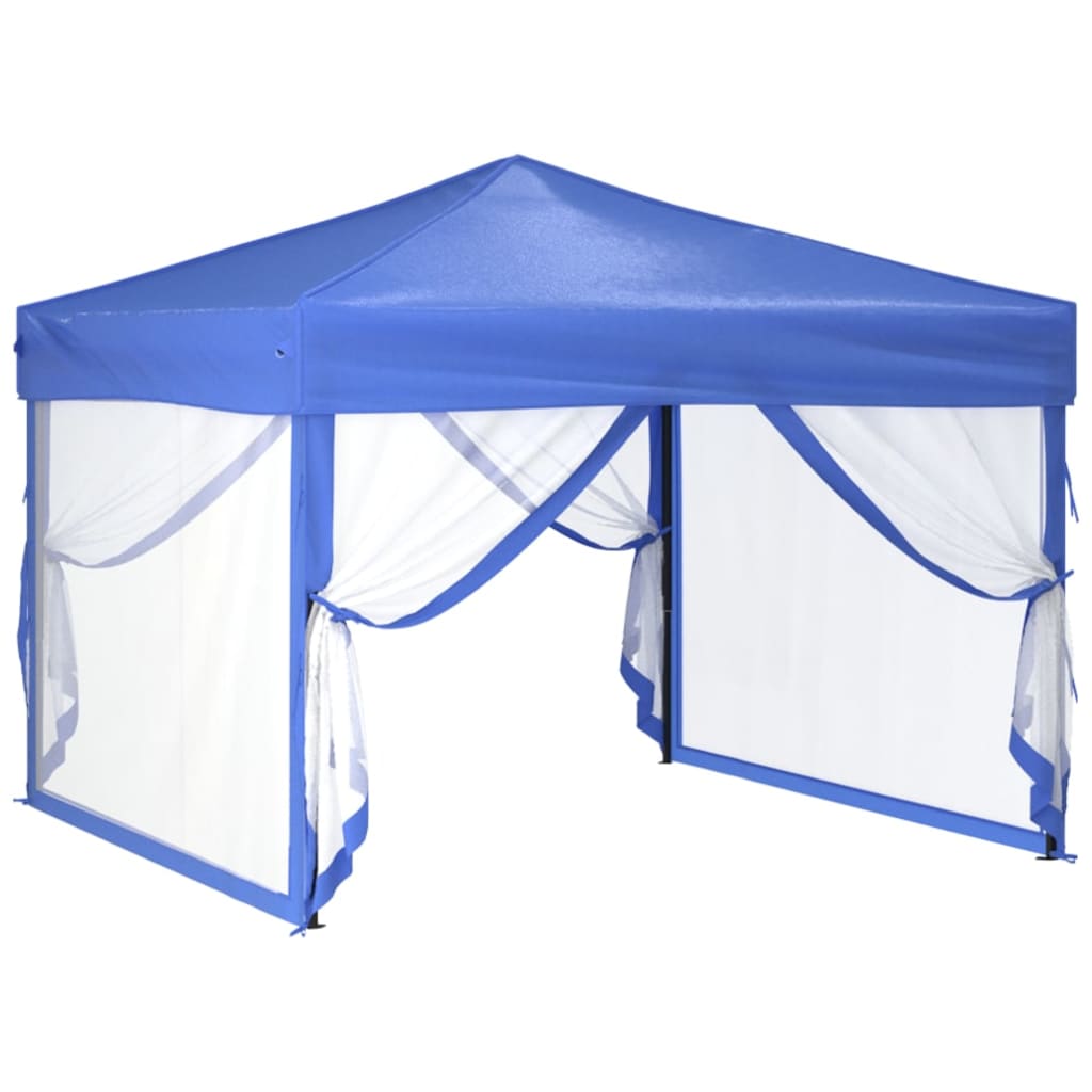 Kokoontaittuva juhlateltta sivuseinillä sininen 3x3 m - Sisustajankoti.fi