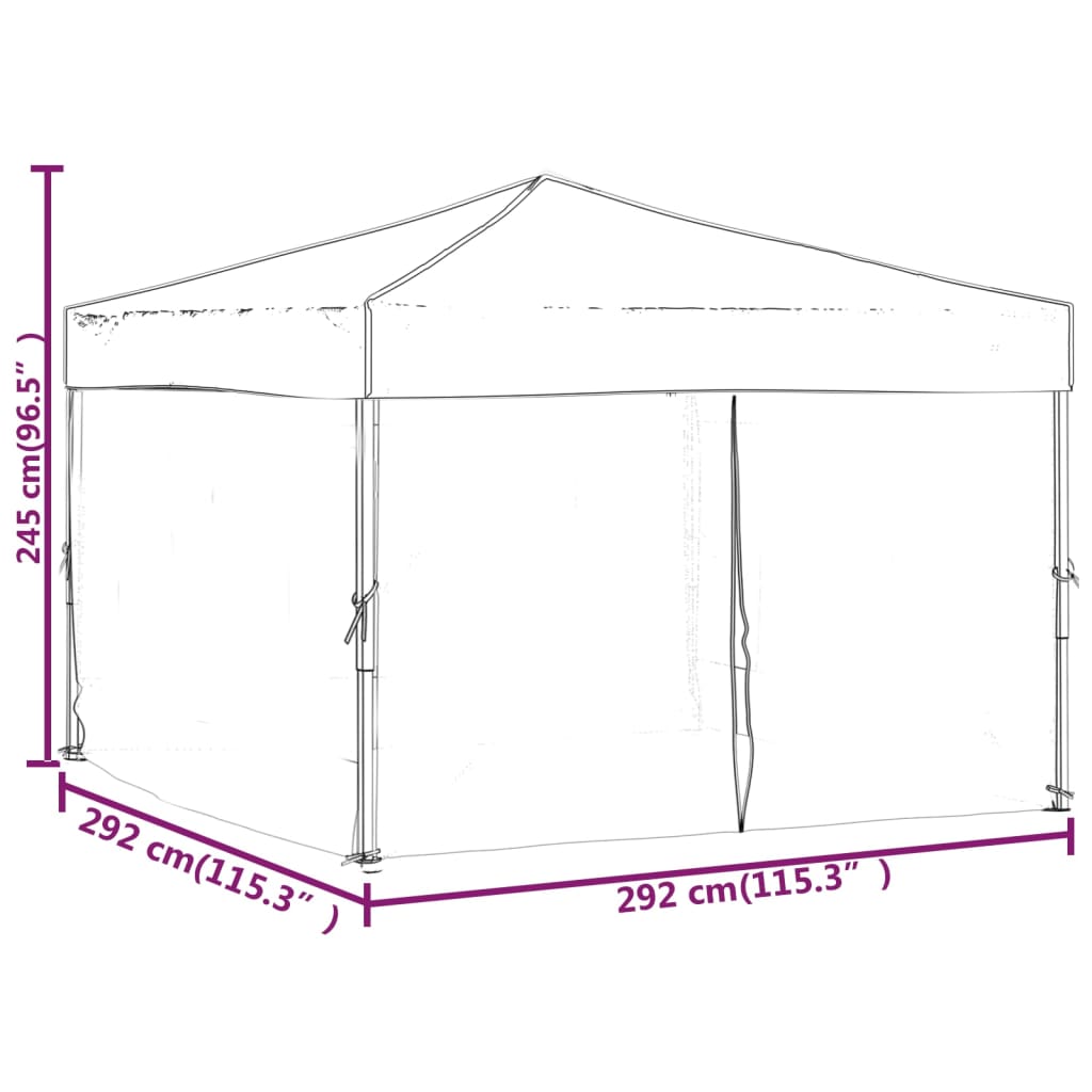 Kokoontaittuva juhlateltta sivuseinillä sininen 3x3 m - Sisustajankoti.fi