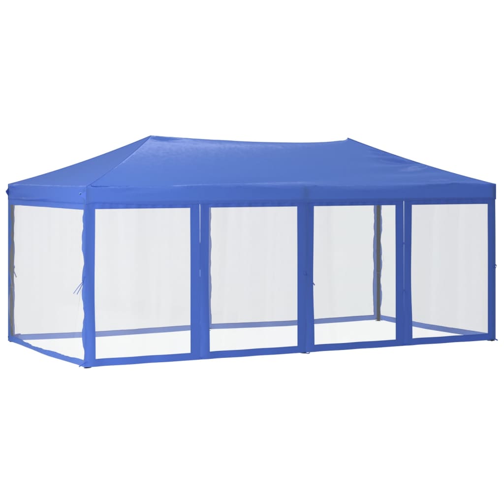 Kokoontaittuva juhlateltta sivuseinillä sininen 3x6 m - Sisustajankoti.fi