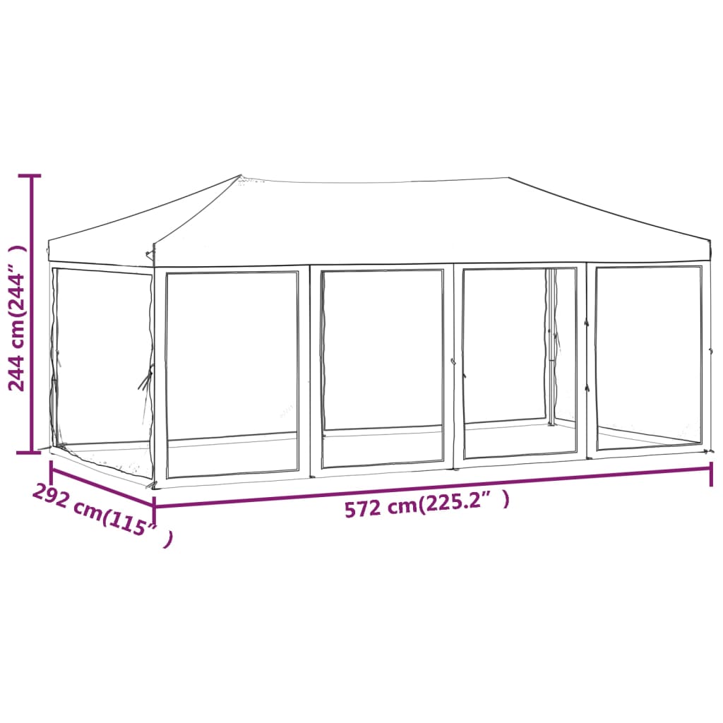 Kokoontaittuva juhlateltta sivuseinillä punainen 3x6 m - Sisustajankoti.fi